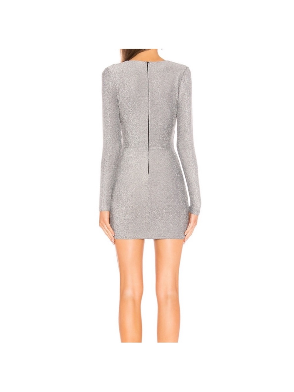 superdown Silver Long-Sleeve Wrap Mini Dress - Picture 3 of 6